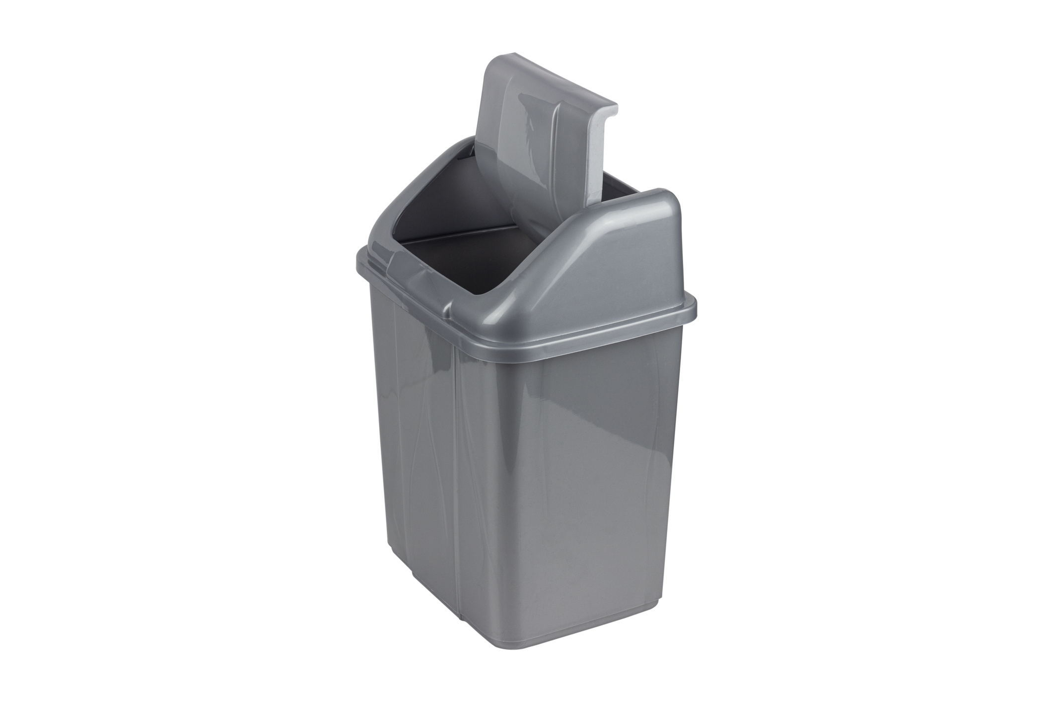 gray trash can