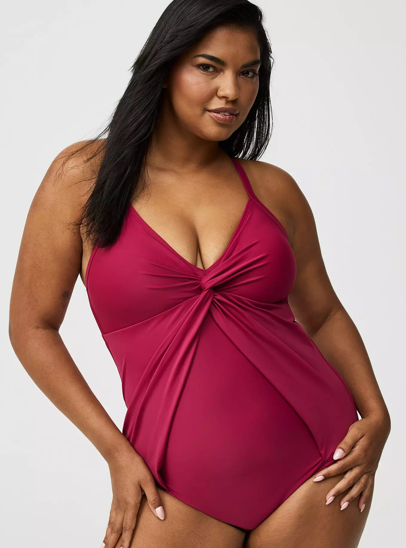 v-neck one-piece