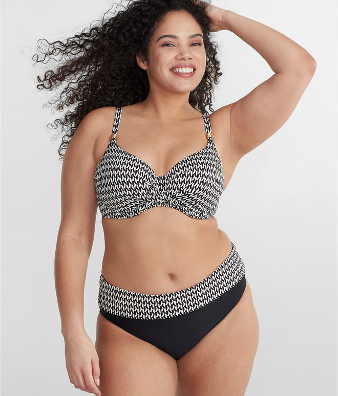 black and white bikini top