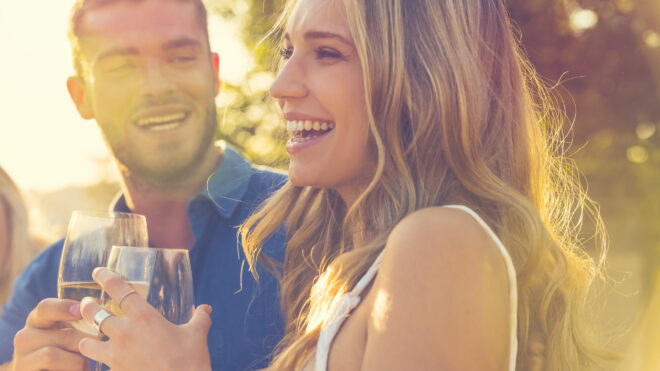 man checking out woman