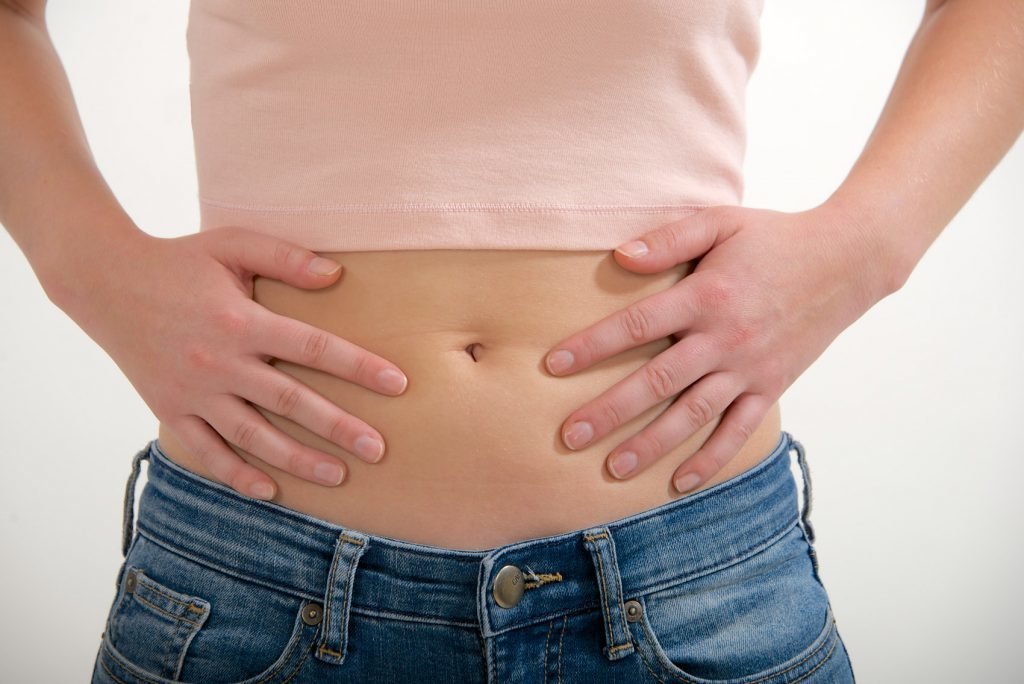 woman stomach pain