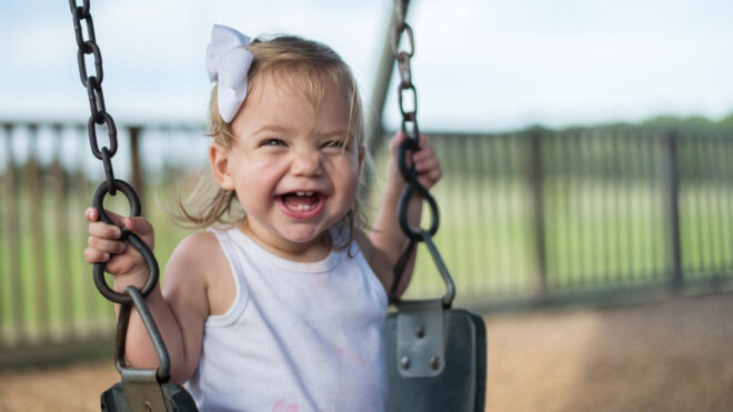 baby on swing