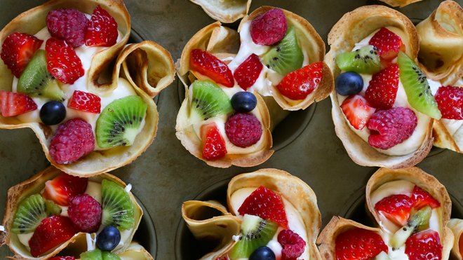 mini fruit crepes