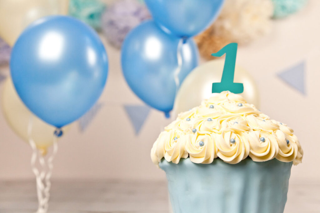 first birthday party cupcake