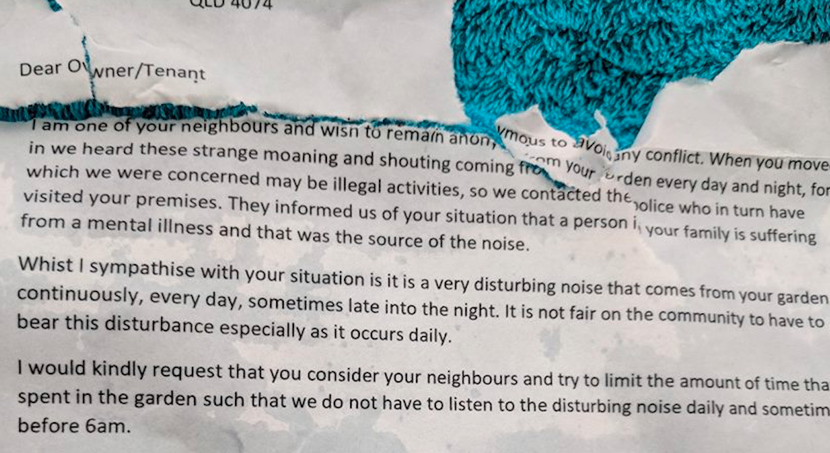 Letter from neighbor
