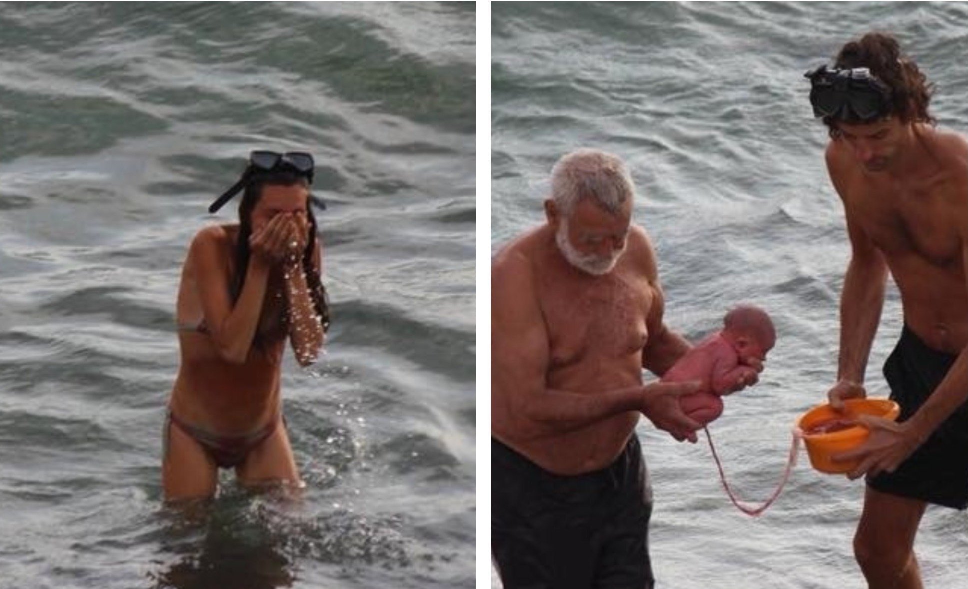 woman gives birth in the red sea