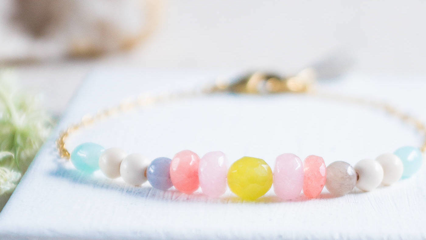 pastel gemstone bracelet