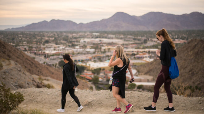 women hiking