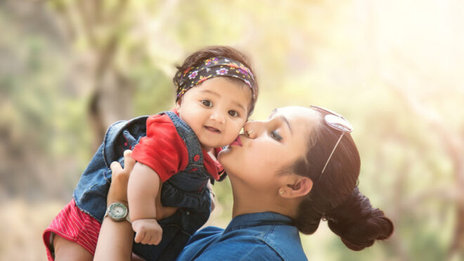 baby girl and mom photo
