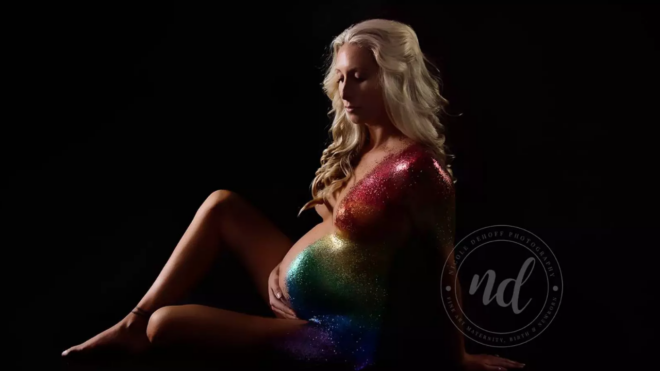 rainbow baby glitter photo shoot
