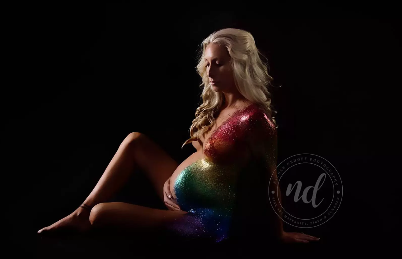 rainbow baby glitter photo shoot