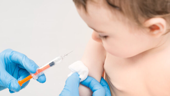 baby getting vaccinated
