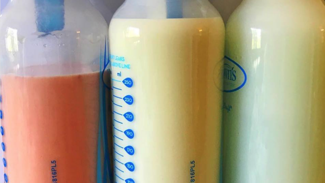 Colored breast milk