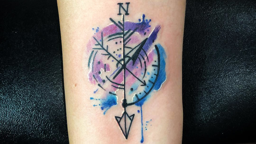 Compass Arrow Tattoo