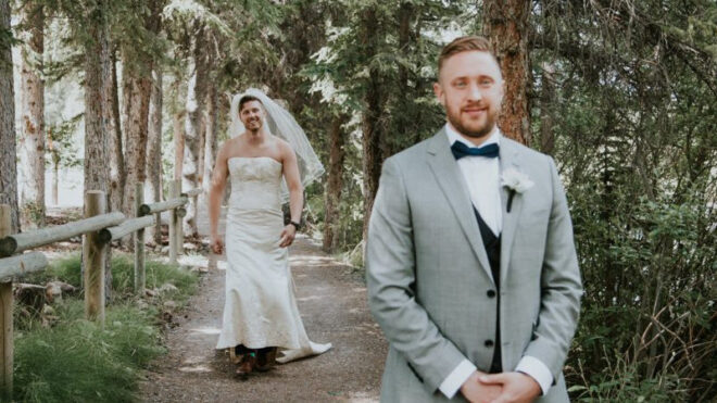 groom first look prank