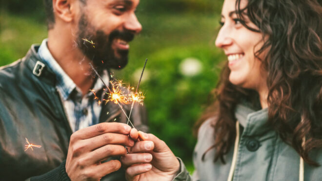 Couple sparklers