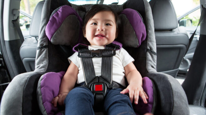 toddler in rear facing car seat