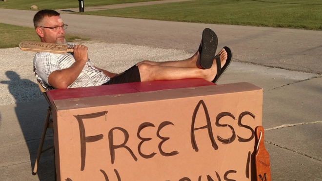 dad offers free spankings