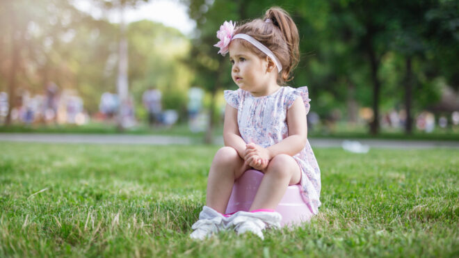Little girl on the potty