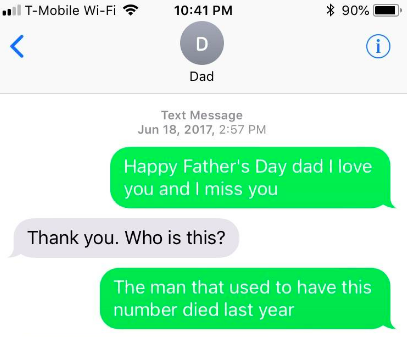 Dad text.