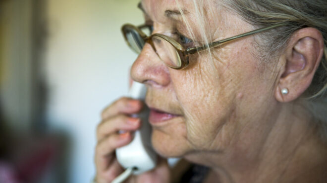 grandmother talking on the phone