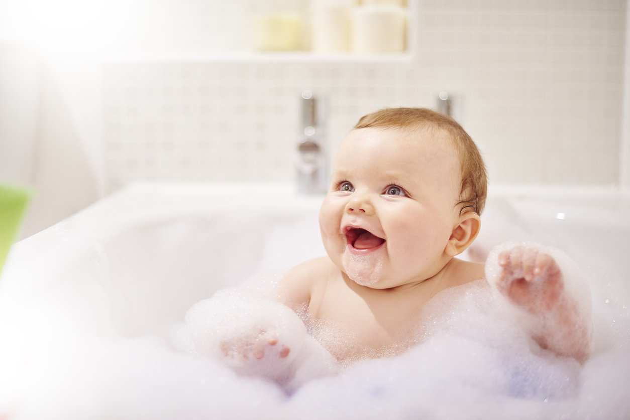 baby in bath