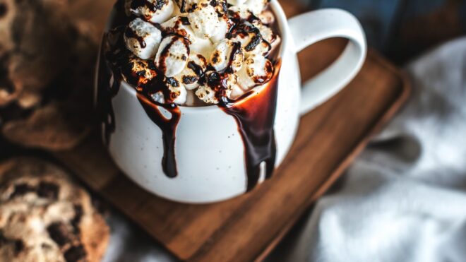 warm drink with marshmallows on top