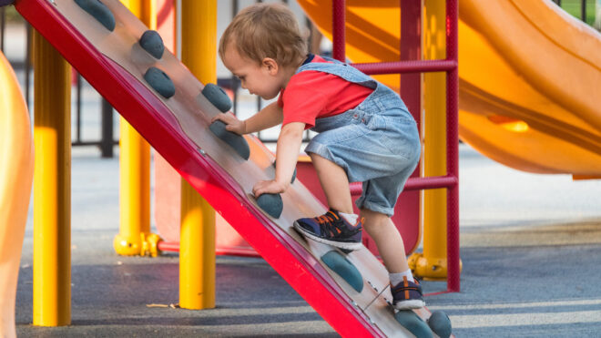 boy playing on the playground