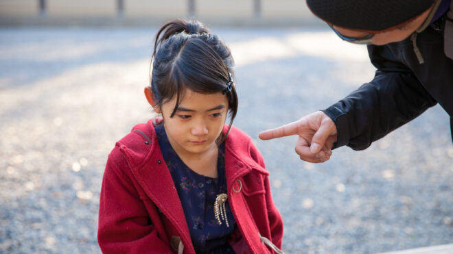 dad disciplining daughter