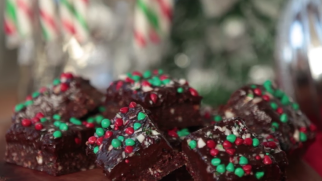 no-bake Candy Cane Brownies