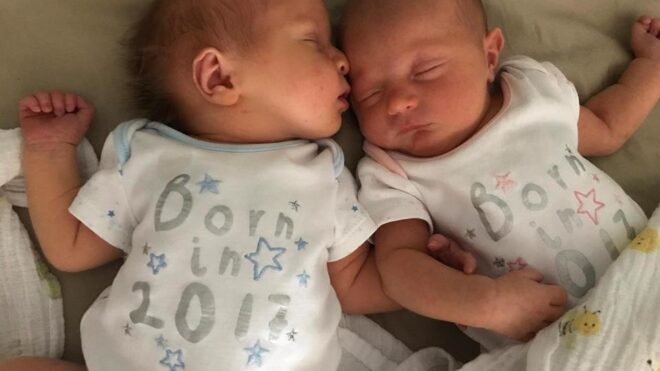 Dads give birth to twins