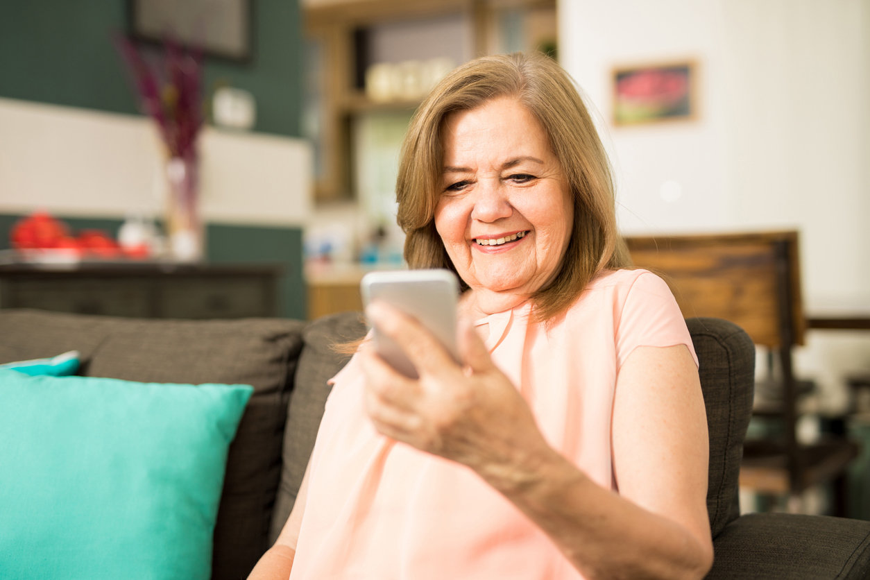 grandma with phone