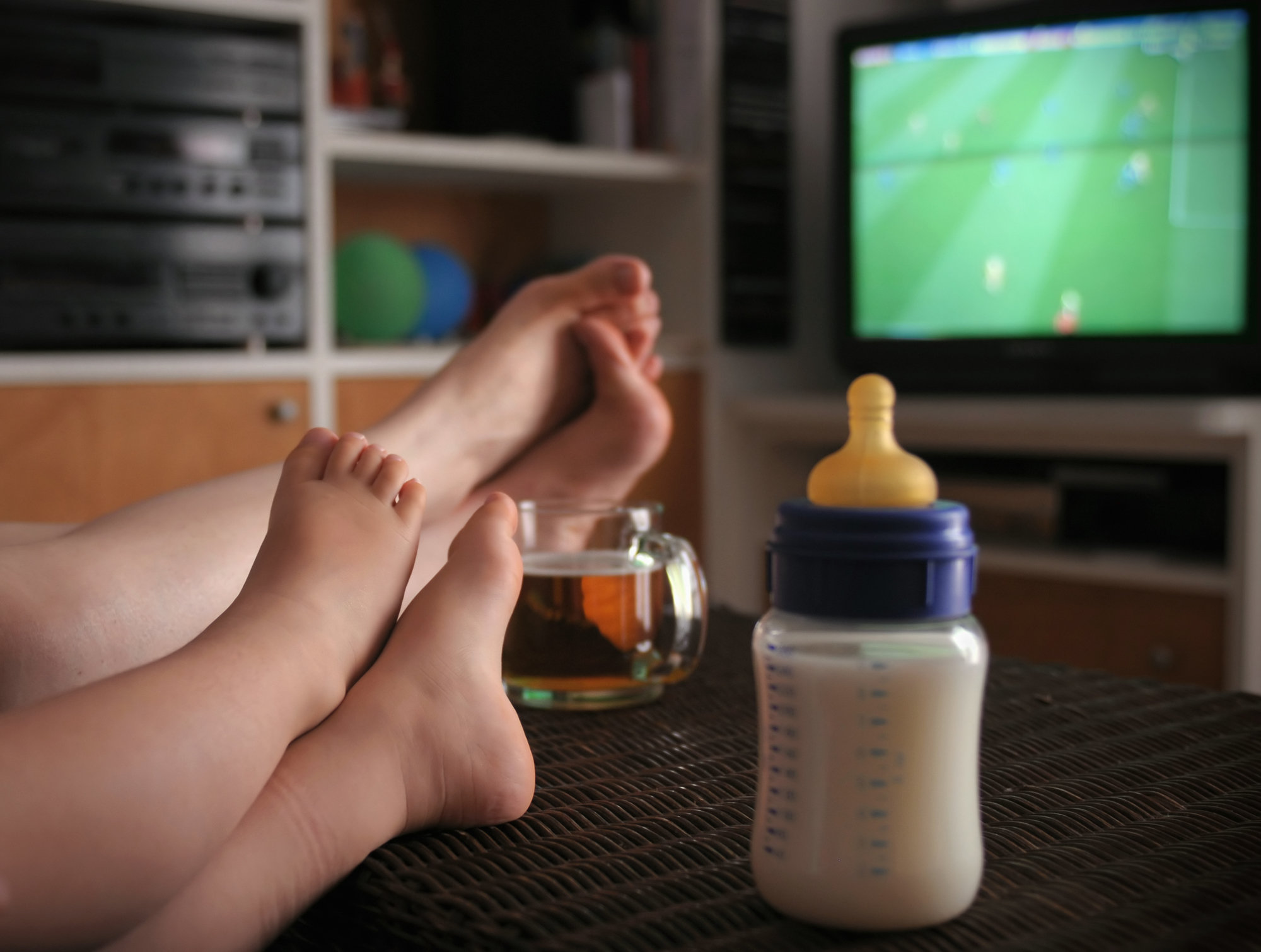 kid watching TV