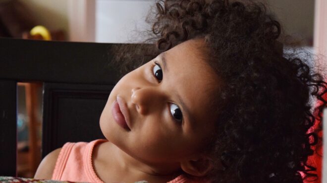 girl with curly hair
