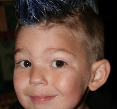 boy with mohawk haircut