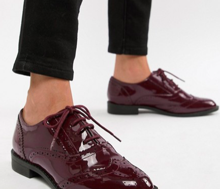 Asos purple flat oxfords