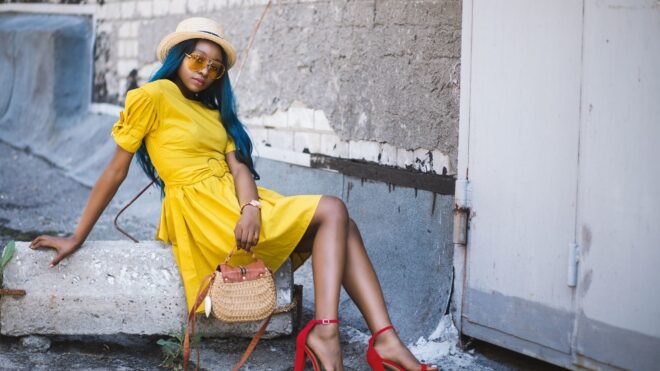 Woman Yellow Dress