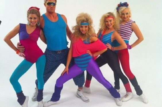 80s aerobics group