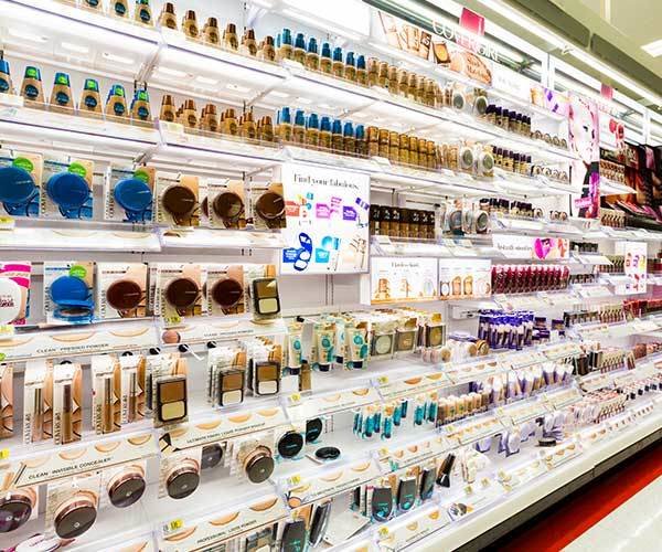drugstore cosmetics aisle