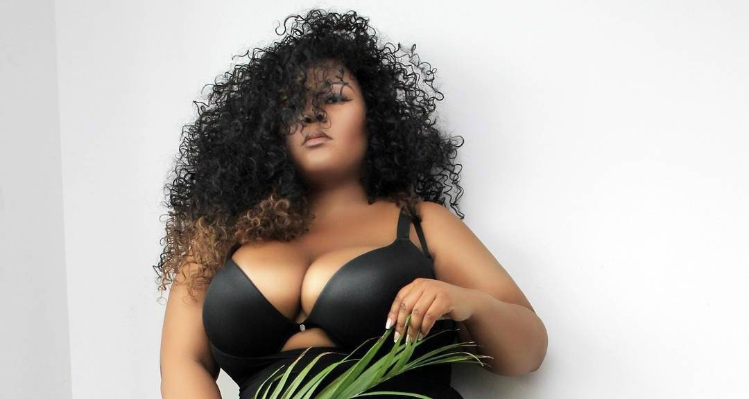 Asia Monet plus-size lingerie model