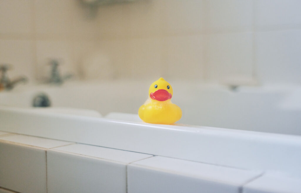 bathtub with rubber duck