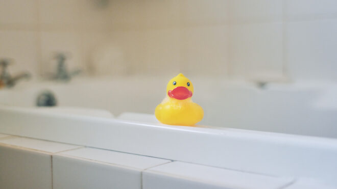 bathtub with rubber duck