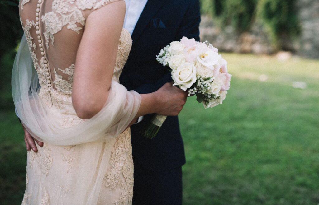 bride and groom together