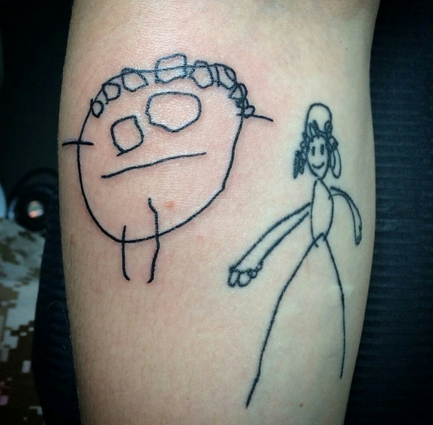 19 Awesome Pieces of Kid Art Parents Have Tattooed on Their Bodies - 79