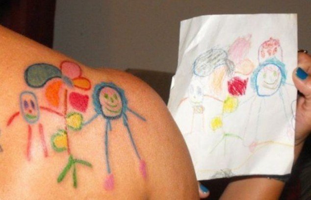 19 Awesome Pieces of Kid Art Parents Have Tattooed on Their Bodies - 94