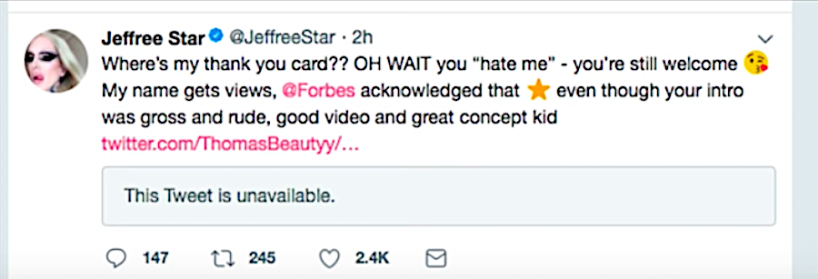 Jeffree Star dragged Thomas Halbert over a tribute tutorial - 37