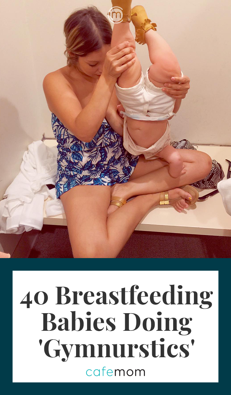 Nursing Toddler Doing a Headstand