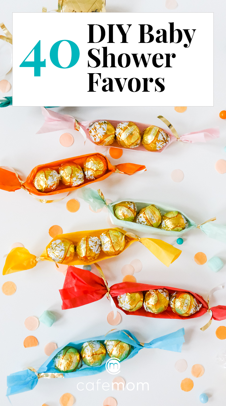 Peapod baby shower favor