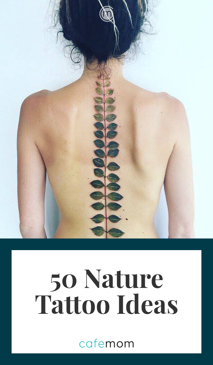 Botanical Spine Nature Tattoo