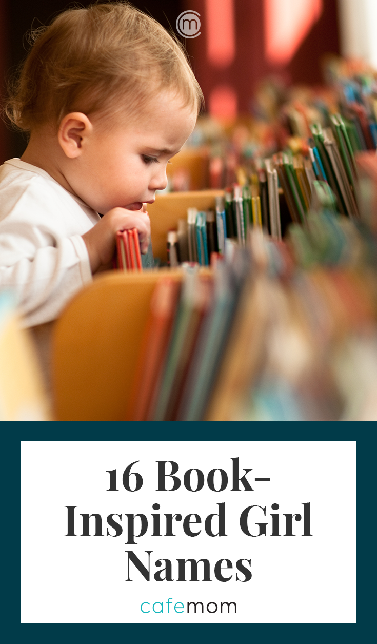 Baby looking through books